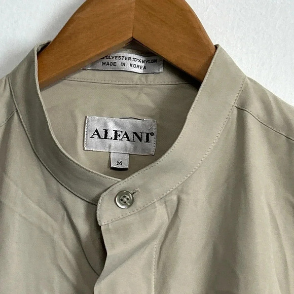 Alfani Men’s Medium Khaki Button Front Shirt Long Sleeve Minimalist Career‎ - Picture 4 of 12